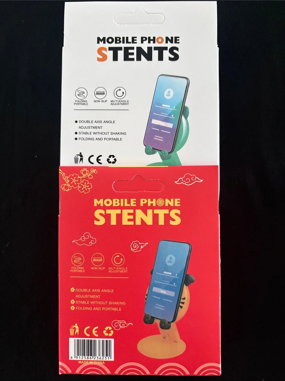 Mobile Phone Stents T3 Cute Green Bear and Panda Phone Stand set of 2